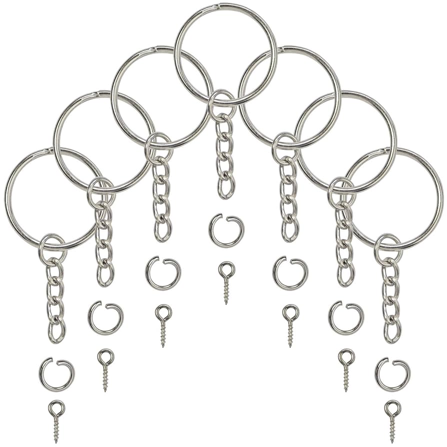 Amazon.com: Split Key Ring with Chain, Open Jump Ring and